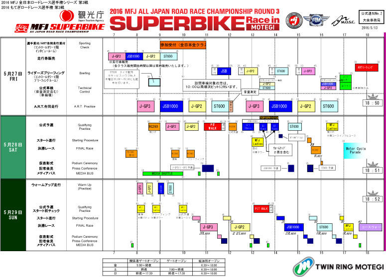もてぎのレースWEEKスケジュール